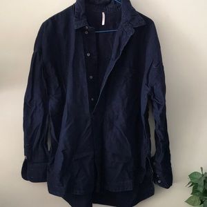 Soft dark wash Jean button up shirt